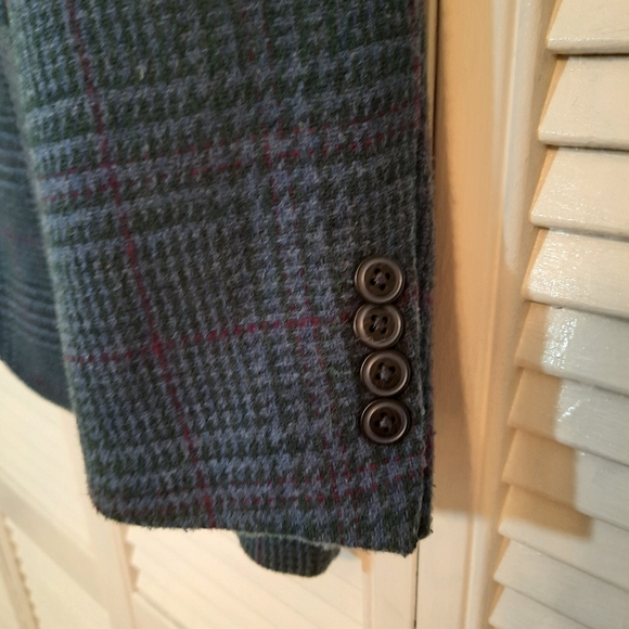 Alan flustered plaid wool blend coat jacket sz large - Picture 4 of 7